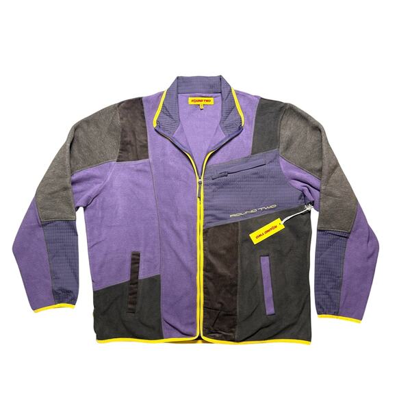 Round Two Other - NWT Round Two Size XL Purple & Brown Zip Down Fleece Jacket